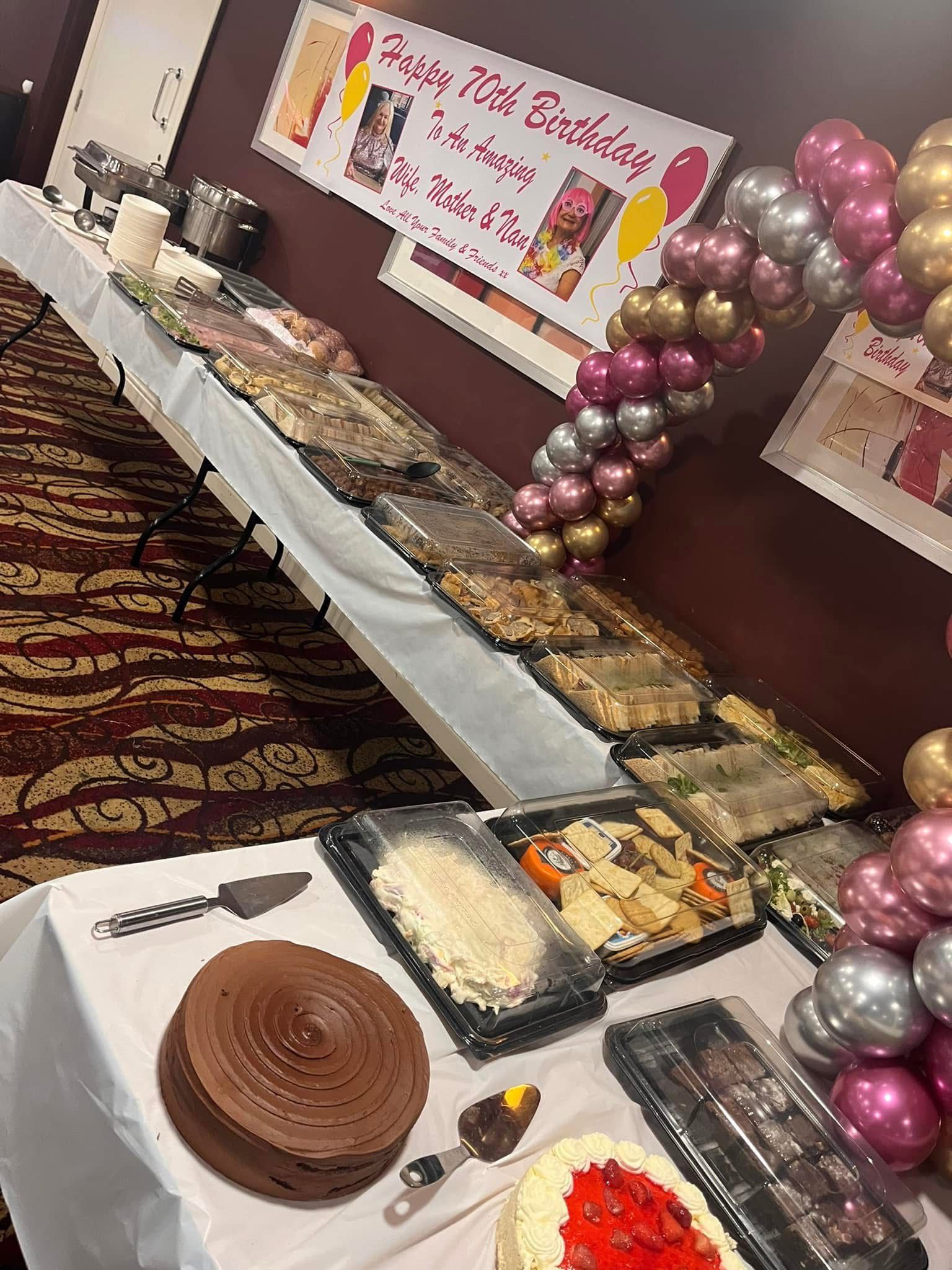 Perfect Platter Liverpool venue set-up — 70th Birthday